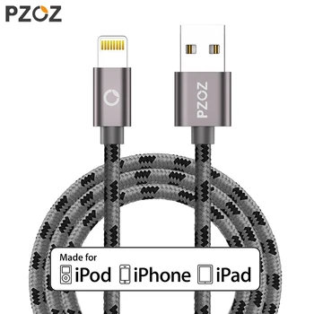 PZOZ Lightning Kabelis, USB kabelis Fast Charger MFI Kabeļi i6 iphone X 8 7 6 6s Plus iphone 5s 5se ipad gaisa Mobilo telefonu Cabel