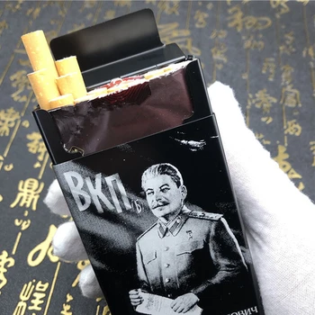 Padomju Savienības PSRS CCCP Līderis Staļins Alumīnija Sakausējuma Cigarešu etvija Nekad Izbalināt 20pcs Cigarešu Turētājs Box Sīkrīku Vīriešiem Dāvanu