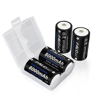 Palo AA AAA C D Baterijas Lādētāju USB Quick Lādētājs Smart LCD Gaismas Displejs&1.2 V 8000mAh NiMh Uzlādējamo Bateria R20 Baterijas