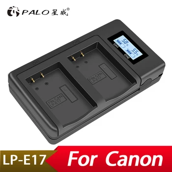 Palo LP-E17 LPE17 USB Dual LCD Lādētāju, Akumulatoru, Lādētāju Canon EOS M3 750D 760D T6i T6s 8000D Skūpsts X8i Kamera