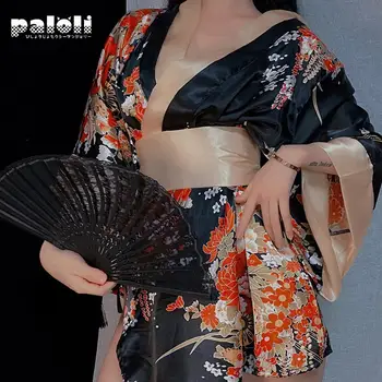 Paloli Sexy Apakšveļa Sieviešu Sexy Japāņu Kimono Jaka Mežģīnes Up Pidžamu Cosplay Lomu Spēles Kaislība Kaitināt Vienotu Kārdinājums