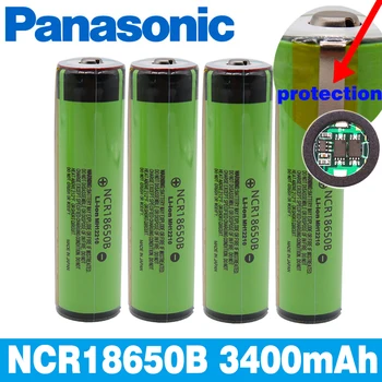 Panasonic Oriģināls Aizsargāta 18650 NCR18650B Uzlādējams Li-ion akumulators 3.7 V, Ar PCB 3400mAh Lukturīšu baterijas izmantošana