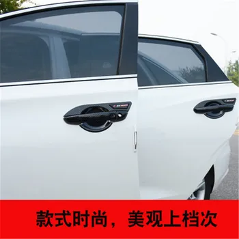 Par 2018-2020 Changan CS35plus ABS Oglekļa šķiedras Durvju Rokturi Bļodā Apdari Durvju rokturi Aizsardzības aptver Vāciņš Melns Auto stils
