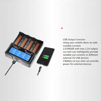 Par ADEASKA VC4 PLUS LCD Displejs USB Ātrās Inteliģento Lādētāju Li-ion/IMR/LiFePO4/Ni-MH 18650/26650 Akumulatora r25