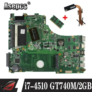 Par Asus A750J K750J K750JB X750JB X750JN klēpjdatoru, Pamatplate (Mainboard) testa OK i7-4510 GT740M/2GB bez Heatsink+4 gb RAM