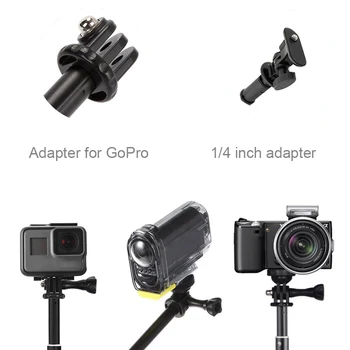 Par GoPro Aksesuāru 29 collu Alumīnija Selfie Stick Monopod par Go Pro Hero 9 8 7 6 5 4 Sesijas Dji Osmo Sjcam Yi 4K Eken Kamera