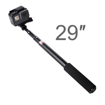Par GoPro Aksesuāru 29 collu Alumīnija Selfie Stick Monopod par Go Pro Hero 9 8 7 6 5 4 Sesijas Dji Osmo Sjcam Yi 4K Eken Kamera