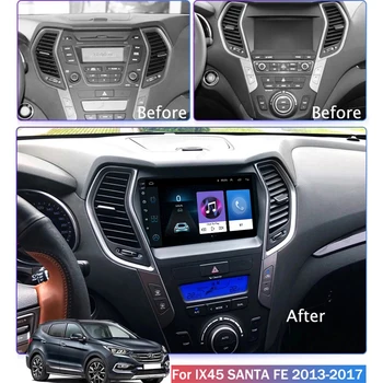 Par HYUNDAI IX45 Santa Fe 2013 - 2017 2.5 D 9 collu ekrāns, Android 8.1 AUTO gps Navigācija Radio Auto multivides video Atskaņotājs
