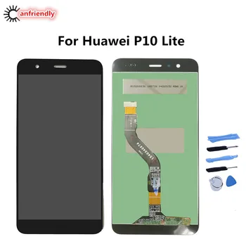 Par Huawei P10 Lite BIJA L03T LX1 LX1A LX2 LX2J LX3 LCD+Touch Screen Nomaiņa Digitizer Montāža Huawei P 10 lite