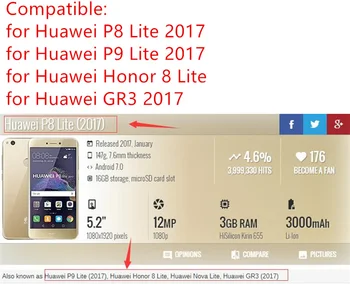 Par Huawei P8 Lite 2017/ Gods 8 Lite LCD displejs + touch Digitizer + Rāmis Pilnīgi 5.2 Nomaiņa, Remonts, Rezerves Daļas