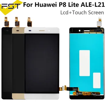Par Huawei P8 Lite LCD+Touch Screen Digitizer Montāža Nomaiņa ALE-L04 ALE-L21 Par 5.0