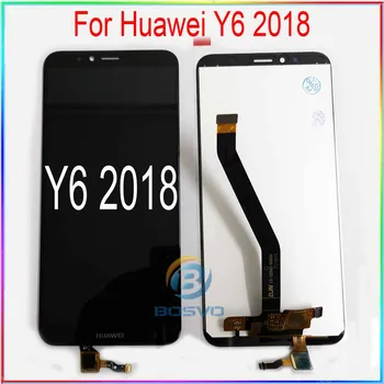 Par Huawei Y6 2018 LCD ekrānu Y6 Ministru 2018 ĀJ L11 L21 L22 LX1 LX3 L31 L42 ar touch montāža Rezerves daļas, remonts