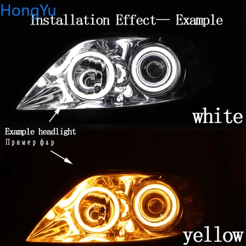Par Hyundai veracruz ix55 2007 2008 2009 2010 2011 2012 Kokvilnas Switchback LED divu Krāsu Angel Eye White Dzintara pagrieziena signāla gaismu