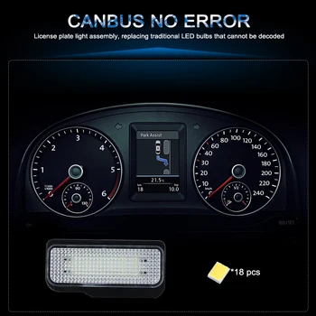 Par Mercedes-Benz W203 5D W211 W219 LED CanBus Nav Kļūdas Numuru, Licences Plāksnes gaismas spuldzes, Auto lampas Balts Nav Hyper Flash 12V