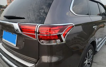 Par Mitsubishi Outlander Līdz 2016. Priekšējā Luktura Vāciņš Lukturu Vāks +Melns Astes Gaismas, Aizmugurējās Gaismas Rotā Vāciņu, Melns, ABS Chrome