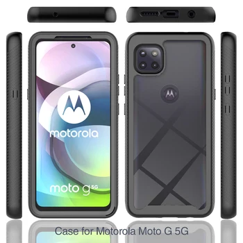 Par Motorola Moto G 5G Plus Crystal Lietā 360 Pilnu Ķermeņa Aizsardzību Bamperis Aizmugurējais Panelis Capa par Motorola G 5G Gadījumā, Triecienizturīgs Vāks
