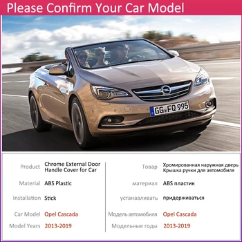 Par Opel Cascada 2013~2019 Kabriolets Buick Vauxhall Chrome Durvju Roktura Vāciņš Auto Piederumi, Uzlīmes, Apdares Komplekts 2016 2017