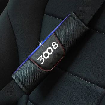Par Peugeot 3008 2gab Modes Oglekļa Šķiedras Ādas Automašīnas drošības Jostas Segtu Automašīnas drošības Jostas Plecu Spilventiņu Auto Piederumi