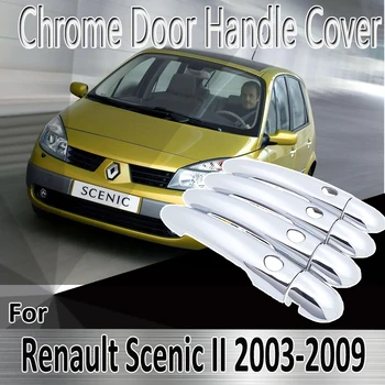 Par Renault Scenic II 2003~2009 2005 2007 Dizains, Uzlīmes Apdare ABS Chrome Durvju Roktura Vāciņš krāsu Pielāgot Auto Piederumi