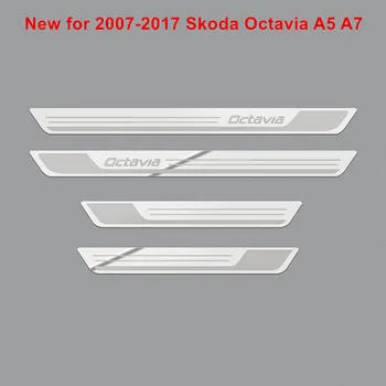 Par Skoda Octavia A5 A7 2007. - 2012. Gads 2013. gads. gads. gads 2016. gads Auto piederumi Auto dizains, Nerūsējošā tērauda Durvis, Palodzes pretnodiluma Plāksnes