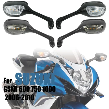 Par Suzuki GSXR 600 750 1000 GSXR600 GSXR 750 2006-2010 K6 K7 K8 Motociklu Atpakaļskata Spoguļi ar LED Pagrieziena Signāla Gaismu Aksesuāri