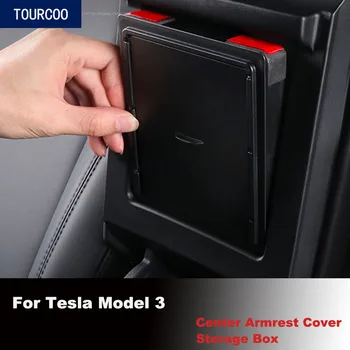 Par Tesla Model 3 Centrā Balsts Glabāšanas Kaste Slēptās Turētājs Box Automašīnas Interjeru Pielāgot Liešanas Piederumi