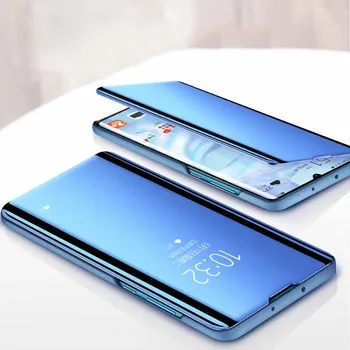 Par Xiaomi Mi 10T Lite 5G Gadījumā Luxury Smart Mirror Āda Flip Aizsardzības Vāks Mi 10T Lite 5G Gadījumā, Triecienizturīgs Stāvēt Fundas