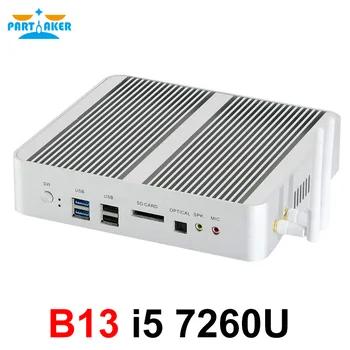 Partaker Fanless Mini Datoru i7 8550U/6567U i5 8250U/7260U 2*DDR4 Msata+M. 2 SSD Micro PC Win10 Pro Barebone HTPC Nuc VGA, HDMI