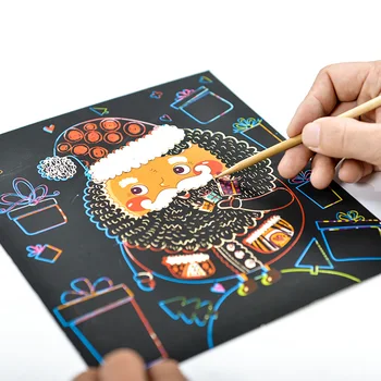 Pasaulē tēma Burvju Krāsu Varavīksnes Nulles Mākslas Papīra Karte, Komplekts DIY Amatniecības Rotaļlietas Bērniem Meitene Dāvanu Zīmēšanas Stick DIY Gleznošanai Rotaļlietas