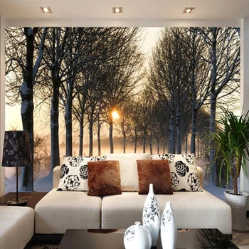 Pasūtījuma Gleznojumi 3D Tapetes Meža Ainavu Sienas Gleznojums, Dzīvojamā Istaba, TV Dīvāns, Guļamistabas Home Decor Self-Adhesive Ūdensizturīgs Plakāts