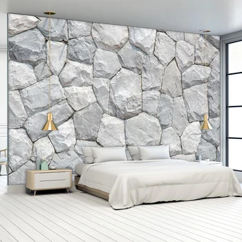 Pasūtījuma Sienas Tapetes 3D Akmens Faktūru Sienu Gleznojumi Tapetes Dzīvojamā Istabā, Guļamistabā TV Fona Ūdensizturīgs Sienas Gleznojums