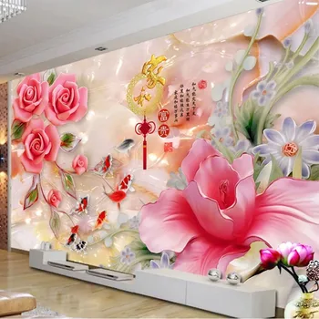 Pasūtījuma Sienu Tapetes, 3D Stereo Magnolijas Rožu Ziedi, Eļļas Glezna Dzīvojamā Istaba Guļamistaba Pētījums Mājas Dekoru Classic Wall Papers 3 D