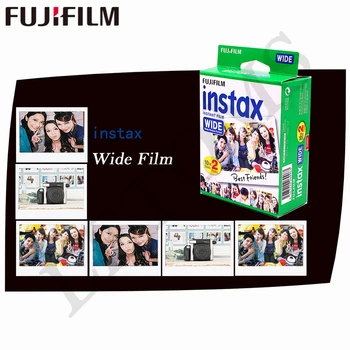 Patiesu 40 Loksnes Fujifilm Instax Platu Baltu malu + Plaša Varavīksnes Filmu par Fuji Instant Foto papīrs Kamera 300/200/210/100/500AF