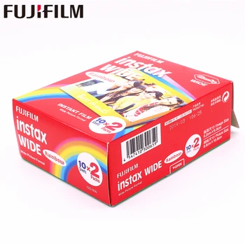 Patiesu 40 Loksnes Fujifilm Instax Platu Baltu malu + Plaša Varavīksnes Filmu par Fuji Instant Foto papīrs Kamera 300/200/210/100/500AF
