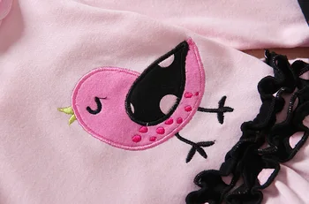 Pavasarī, Rudenī Baby Girl Apģērbu uzstādīt Putnu Izšūšanas ar garām Piedurknēm T Krekls + Dot Bikses toddler meitene apģērbs 9-24 ziemassvētku tērps