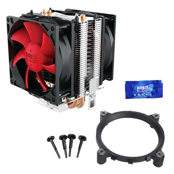 Pccooler 2 Heatpipe CPU Cooler Dubultā 80mm klusa dzesēšanas ventilators intel LGA 775 1150 1151 1155 1556 AMD AM3 AM4