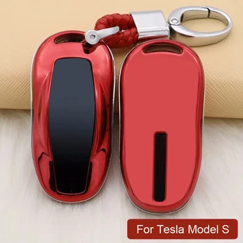 Pcmos ABS Taustiņu, Lietu Vāku, Lai Auto Tesla Model X Auto Atslēgu Fob Kabatas Lietu Vāku Turētājs Keychain 2019 Jaunās Modes