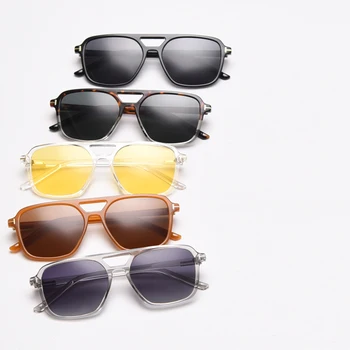 Peekaboo retro polarizētās saulesbrilles, vīriešu laukumā ultravieglajiem tr90 rāmis vīriešu, saules brilles sievietēm braukšanas uv400 dzeltens-zaļš