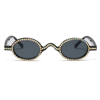Peekaboo sieviešu rhinestone saulesbrilles kārta vintage apdare puse mazo kristāla saules brilles dāmām 2020. gadam uv400 pludmale vasarā