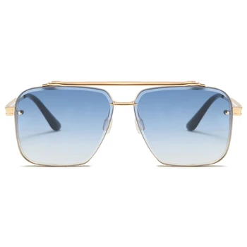 Peekaboo zils kvadrāts, saulesbrilles metāla zelta 2021uv400 sieviešu, saules brilles vīriešiem dāvanas pilna kadra režīmā, vasaras stils, augsta kvalitāte