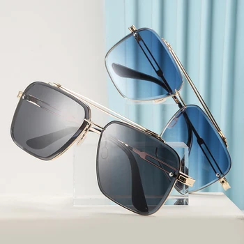 Peekaboo zils kvadrāts, saulesbrilles metāla zelta 2021uv400 sieviešu, saules brilles vīriešiem dāvanas pilna kadra režīmā, vasaras stils, augsta kvalitāte