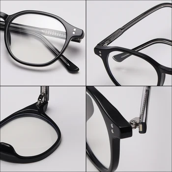 Peekaboo zilā gaisma pretbloķēšanas laukumā brilles sievietēm optisko korejiešu stilā TR90 modes brilles vīriešiem acetāta rāmis skaidrs, objektīvs