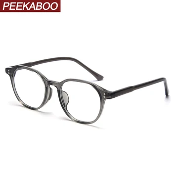 Peekaboo zilā gaisma pretbloķēšanas laukumā brilles sievietēm optisko korejiešu stilā TR90 modes brilles vīriešiem acetāta rāmis skaidrs, objektīvs