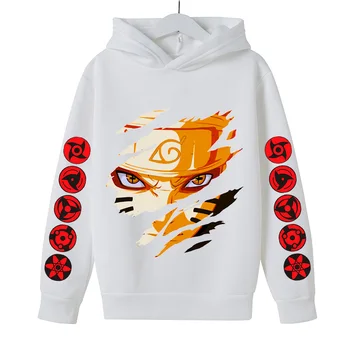 Pelēkā Vārna Bērniem Anime Naruto Drukāt Silts Apģērbs Karikatūras Vilnas Streetwear Modes Zēnu Krekls Personības Harajuku Hoody