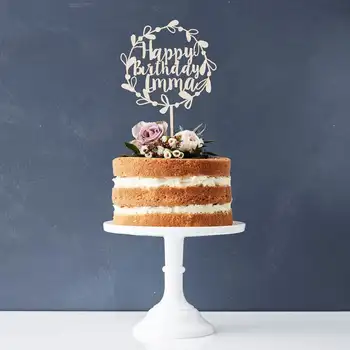 Personalizētas Dzimšanas Diena Koka Kūka Topper Laimes Dzimšanas Dienā, Akrila Kūka Topper Bērniem Dzimšanas Dienas Ballīti Kūka Rotājumi Bērnu Duša