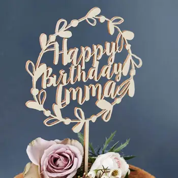Personalizētas Dzimšanas Diena Koka Kūka Topper Laimes Dzimšanas Dienā, Akrila Kūka Topper Bērniem Dzimšanas Dienas Ballīti Kūka Rotājumi Bērnu Duša