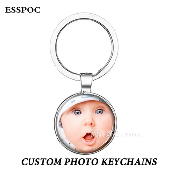 Personalizētu Pasūtījuma Keychains DIY Dubultā Sānu Logo, Foto Keyrings Atslēgu piekariņi, Gredzeni Turētāja Dzimšanas dienas Dāvana