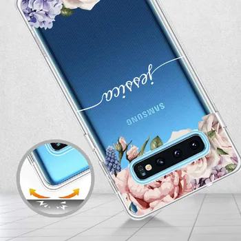 Personalizētu Pasūtījuma Sākotnējo Nosaukumu Ziedu Rāmis Telefonu Gadījumā Samsung Galaxy M41 Piezīme 8 9 10 A7 S8 S9 S10 S20 Plus Soft Slim Gadījumā