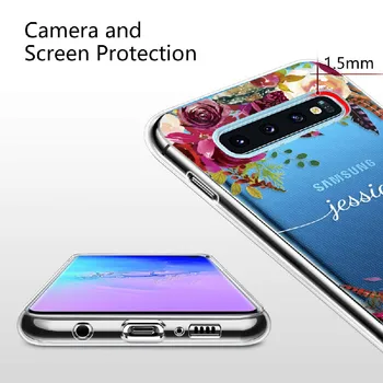 Personalizētu Pasūtījuma Sākotnējo Nosaukumu Ziedu Rāmis Telefonu Gadījumā Samsung Galaxy M41 Piezīme 8 9 10 A7 S8 S9 S10 S20 Plus Soft Slim Gadījumā
