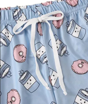 Pidžamas Komplekts Sleepwear Apakšveļa Cute Karikatūra Izdrukāt Sexy Ērti Salds Īsām Piedurknēm пижама женская шелк пижама женская